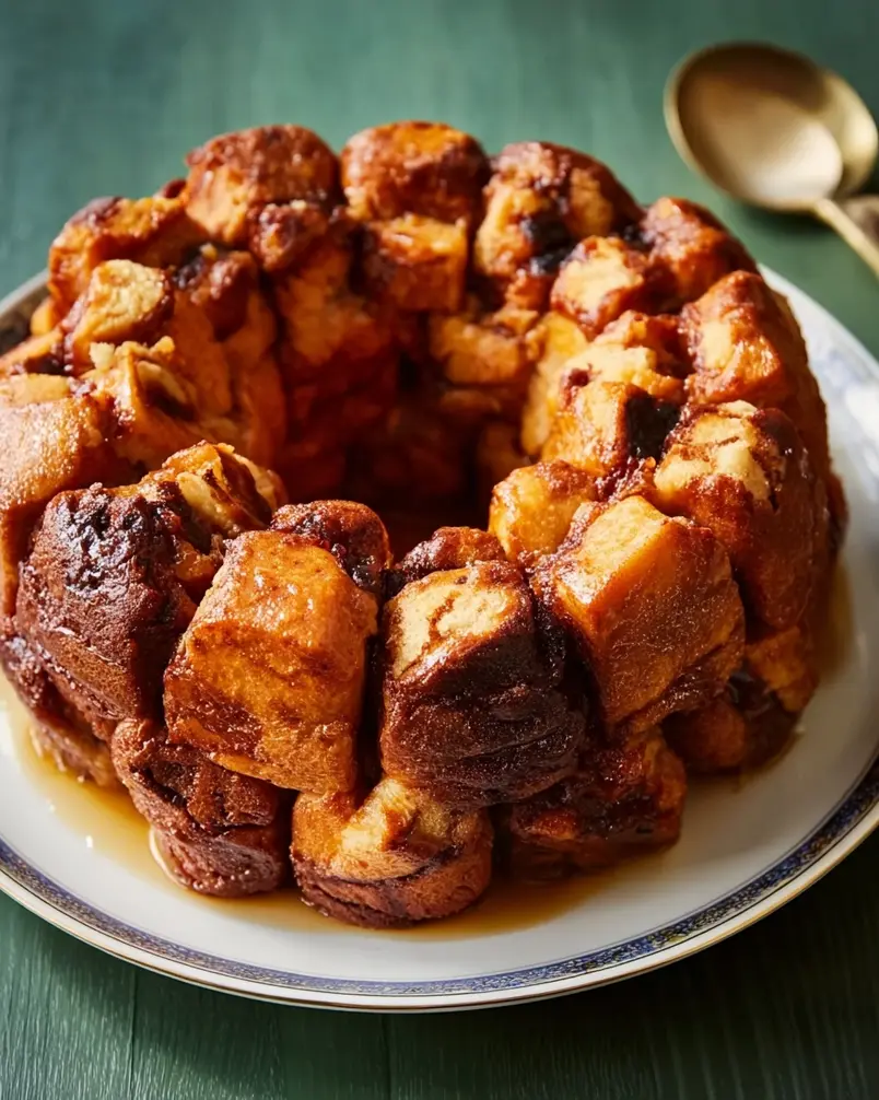 Best Monkey Bread 3 Monkey bread baking in a bundt pan, golden brown and bubbly