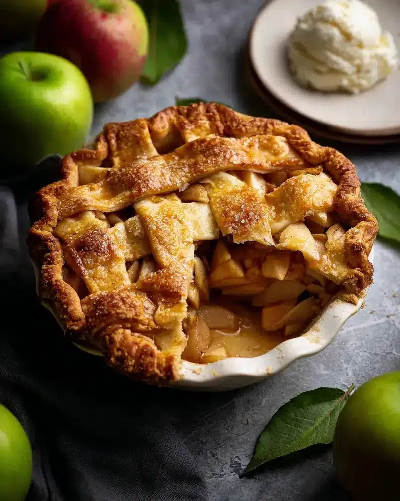 My Perfect Apple Pie 3 Apple pie baking in the oven with golden crust