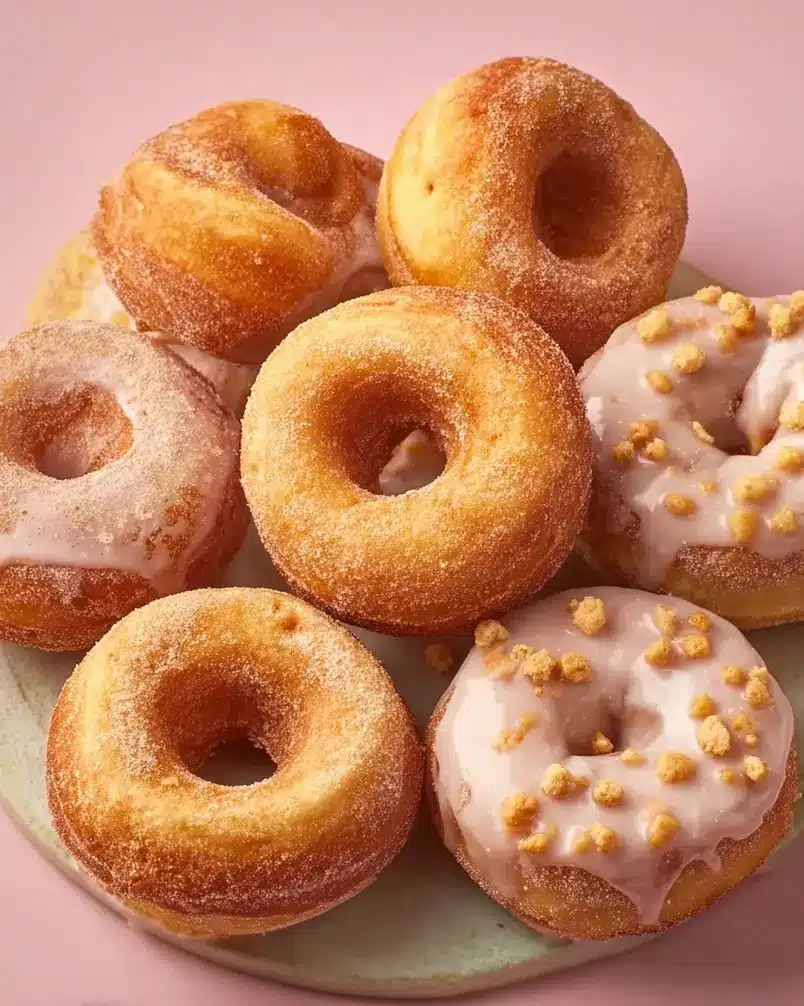 Biscuit Donuts 2 Biscuit donuts being prepared with wet and dry ingredients gently combined