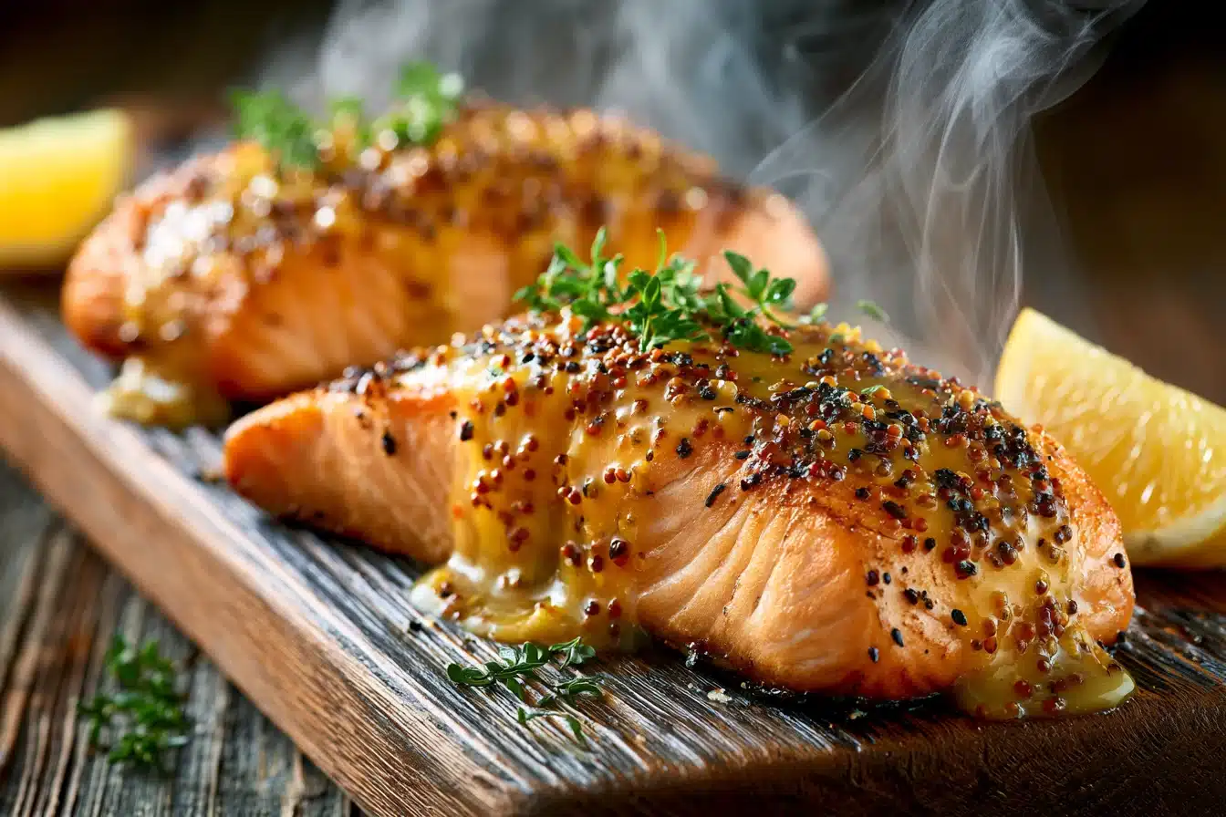 Honey Mustard Glazed Salmon 3 Honey Mustard Glazed Salmon