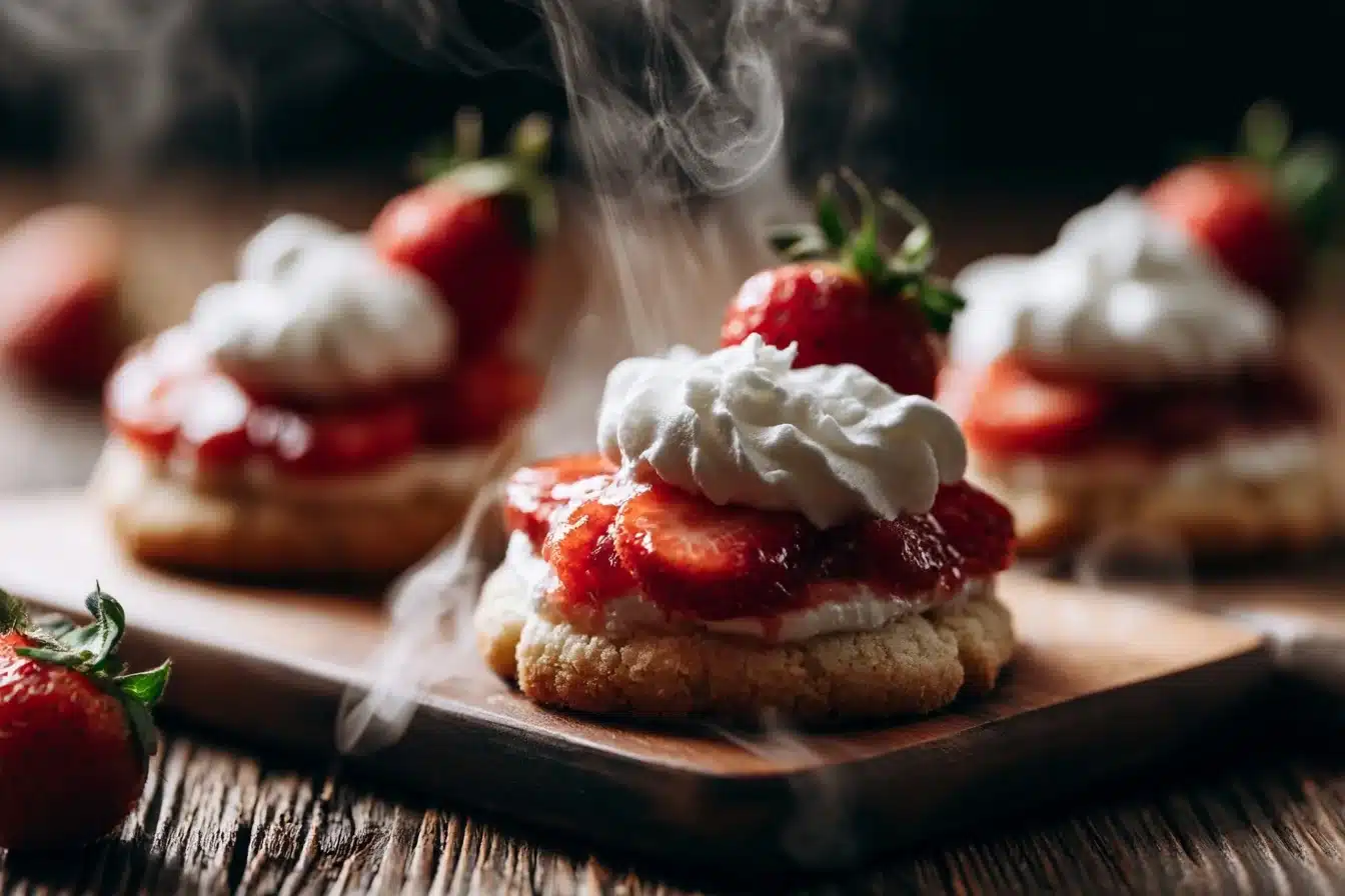 Strawberry Shortcake Cookies with Whipped Cream 2 Strawberry Shortcake Cookies with Whipped Cream