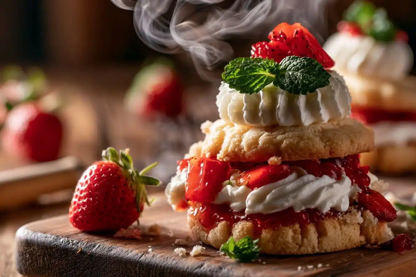 Strawberry Shortcake Cookies with Whipped Cream 3 Strawberry Shortcake Cookies with Whipped Cream