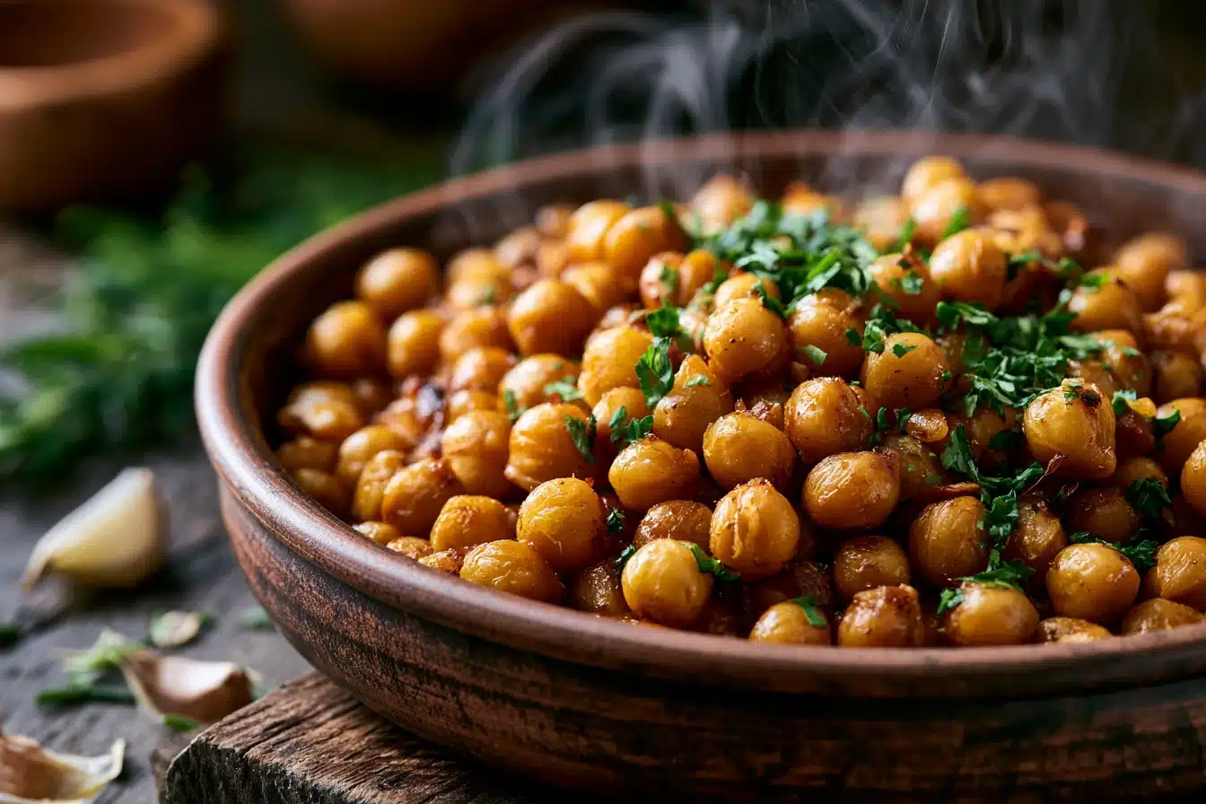 Spicy Garlic Roasted Chickpeas 2 Spicy Garlic Roasted Chickpeas