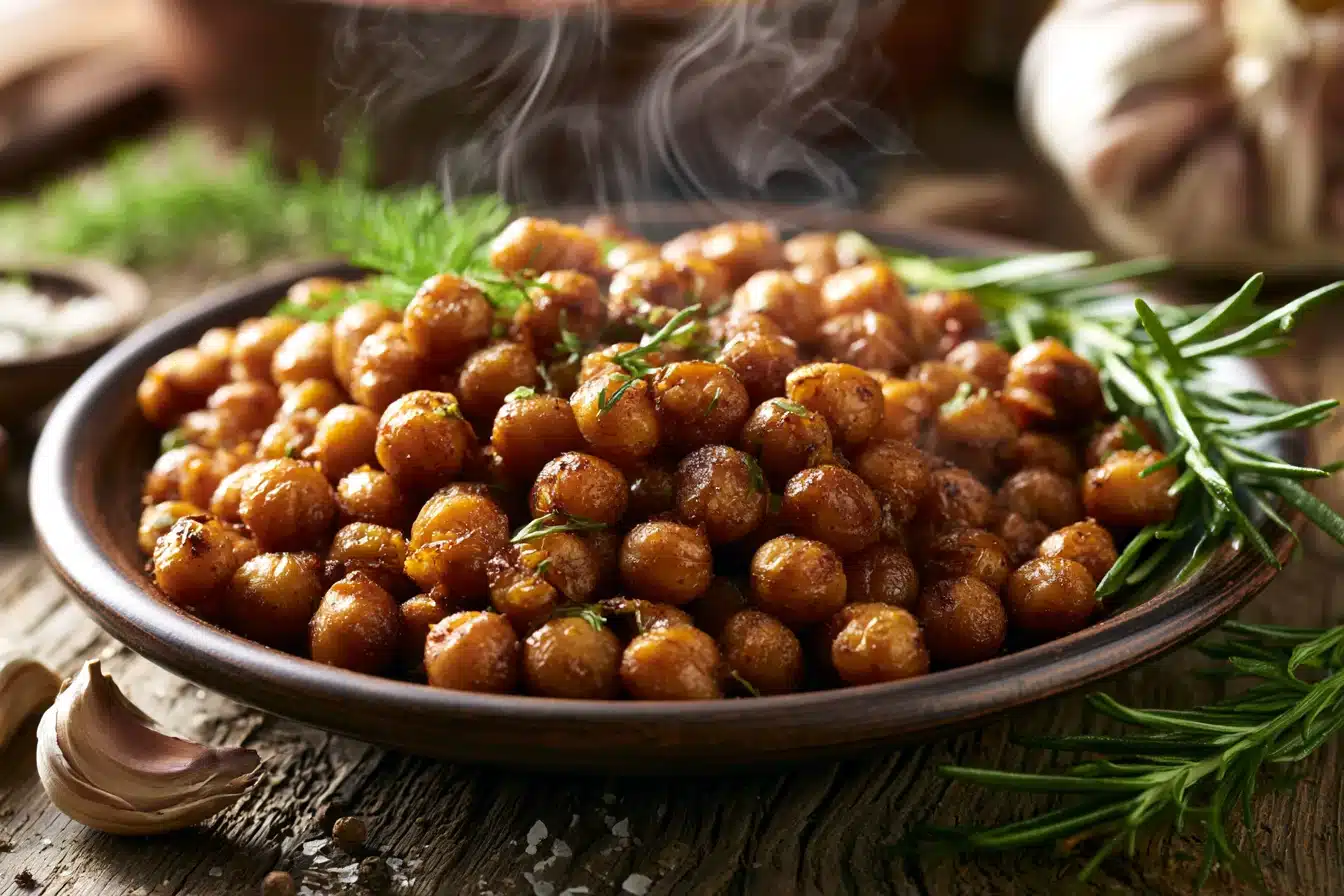 Spicy Garlic Roasted Chickpeas 3 Spicy Garlic Roasted Chickpeas