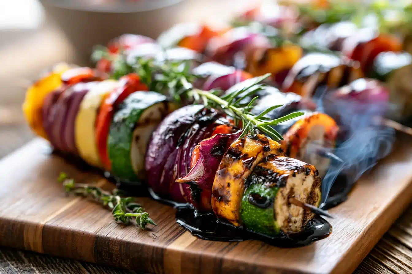 Balsamic Grilled Vegetable Skewers 3 Balsamic Grilled Vegetable Skewers