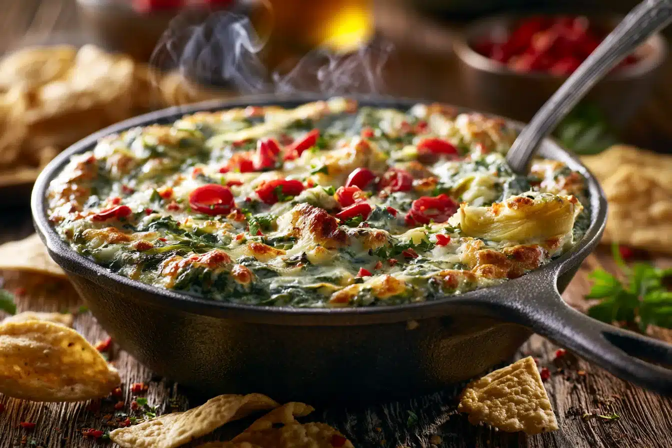 Cheesy Spinach and Artichoke Dip 2 Cheesy Spinach and Artichoke Dip