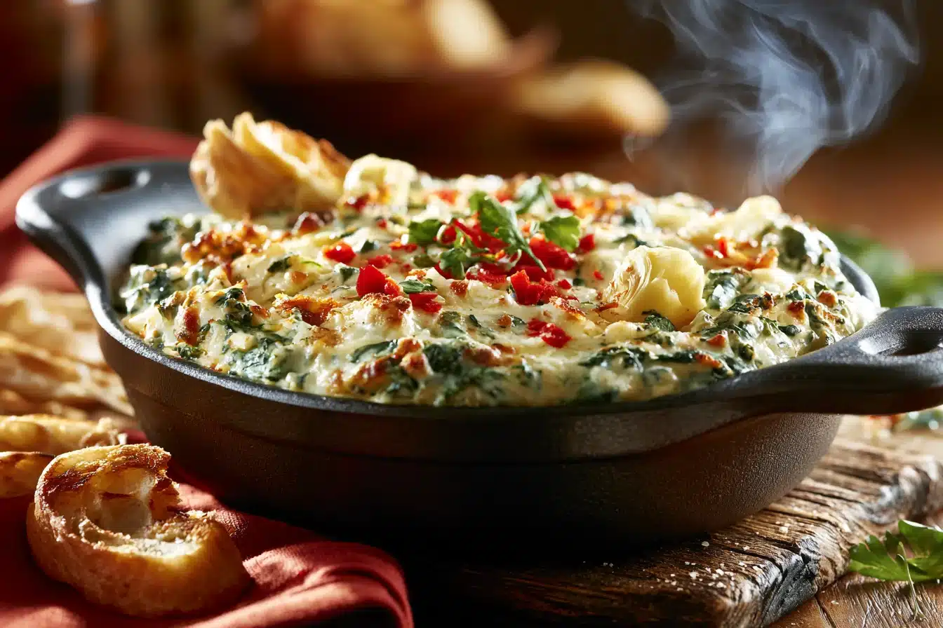Cheesy Spinach and Artichoke Dip 3 Cheesy Spinach and Artichoke Dip