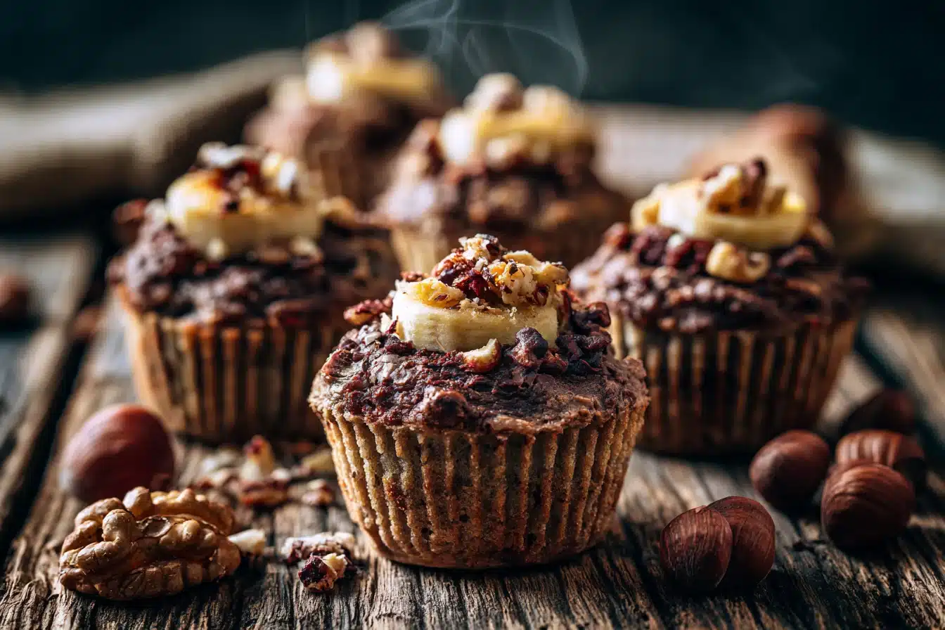 Chocolate Hazelnut Banana Bread Muffins 2 Chocolate Hazelnut Banana Bread Muffins
