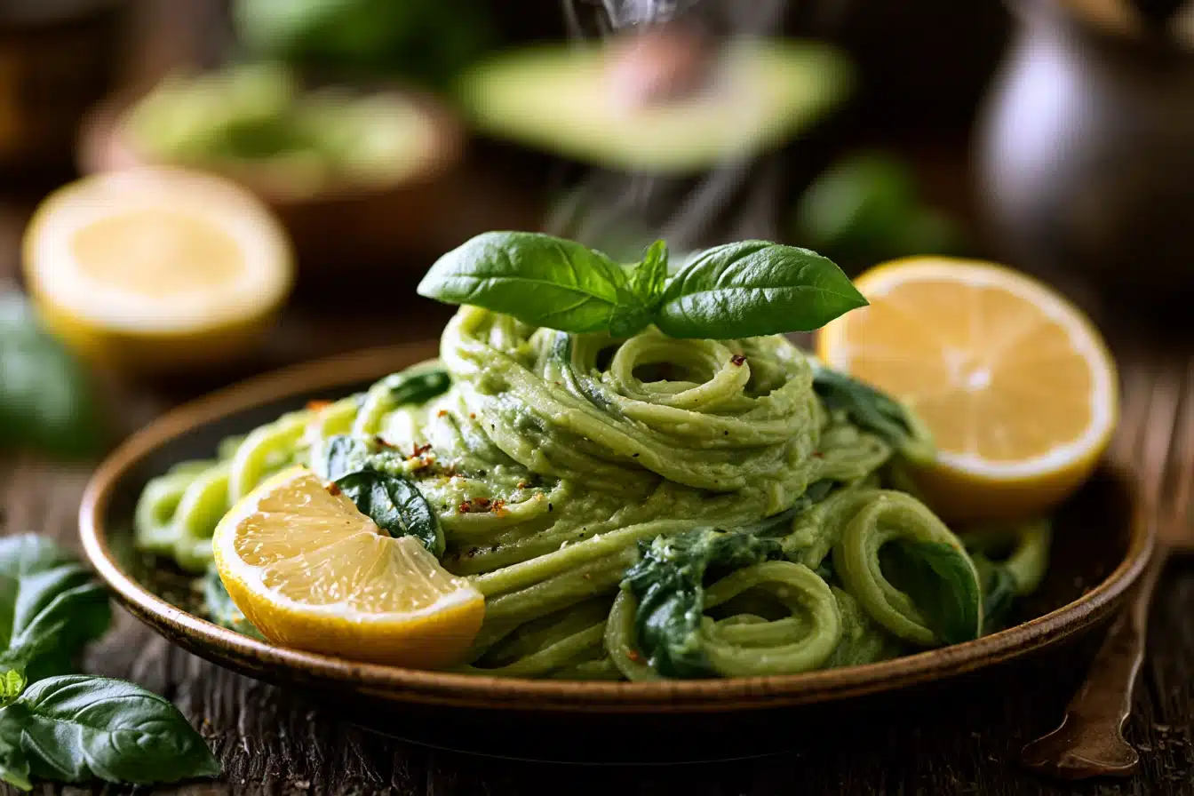 Creamy Avocado Spinach Pasta with Lemon 2 Creamy Avocado Spinach Pasta with Lemon