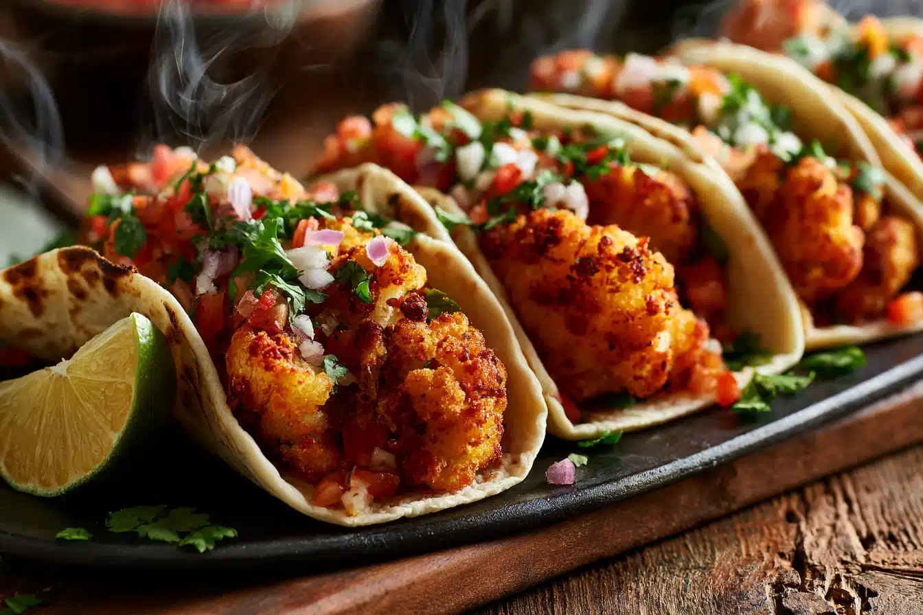 Crispy Air-Fried Cauliflower Tacos 2 Crispy Air-Fried Cauliflower Tacos