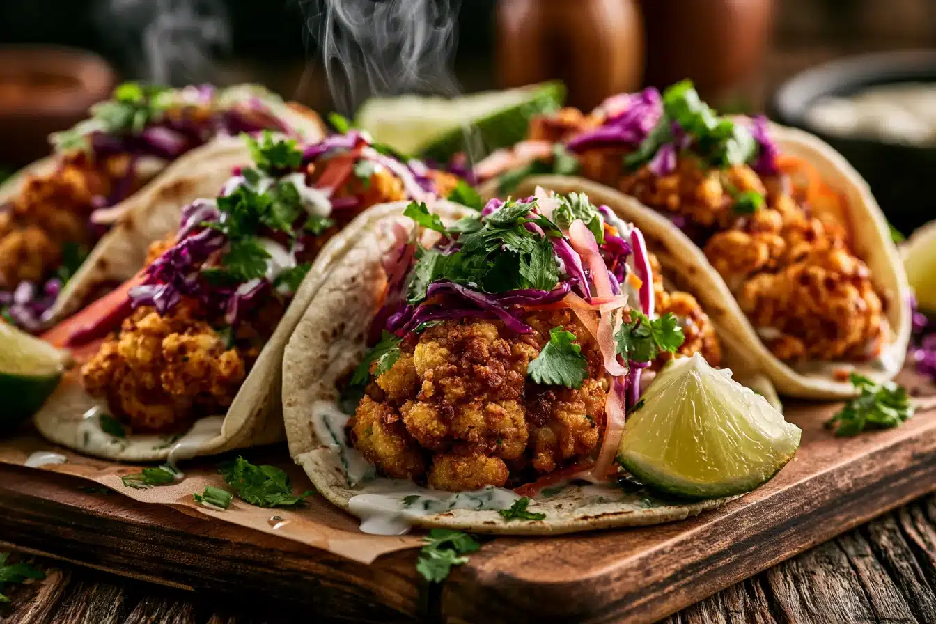 Crispy Air-Fried Cauliflower Tacos 3 Crispy Air-Fried Cauliflower Tacos
