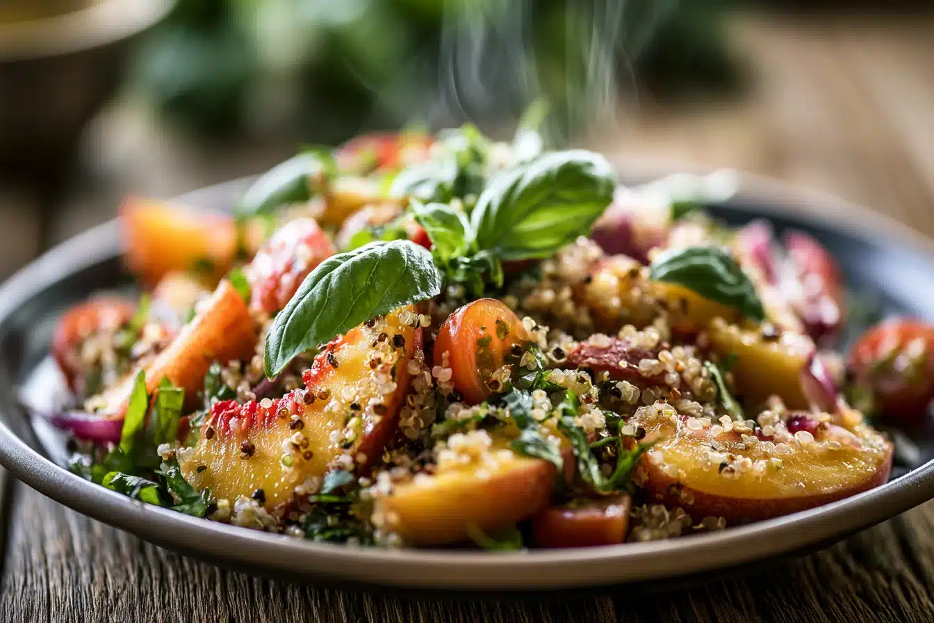 Peach Basil Quinoa Salad 2 Peach Basil Quinoa Salad