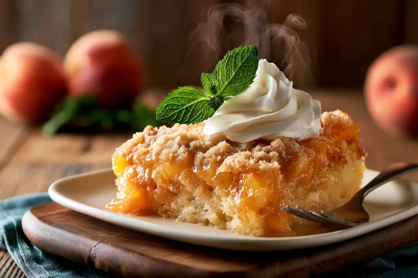 Peach Cobbler Dump Cake 3 Peach Cobbler Dump Cake