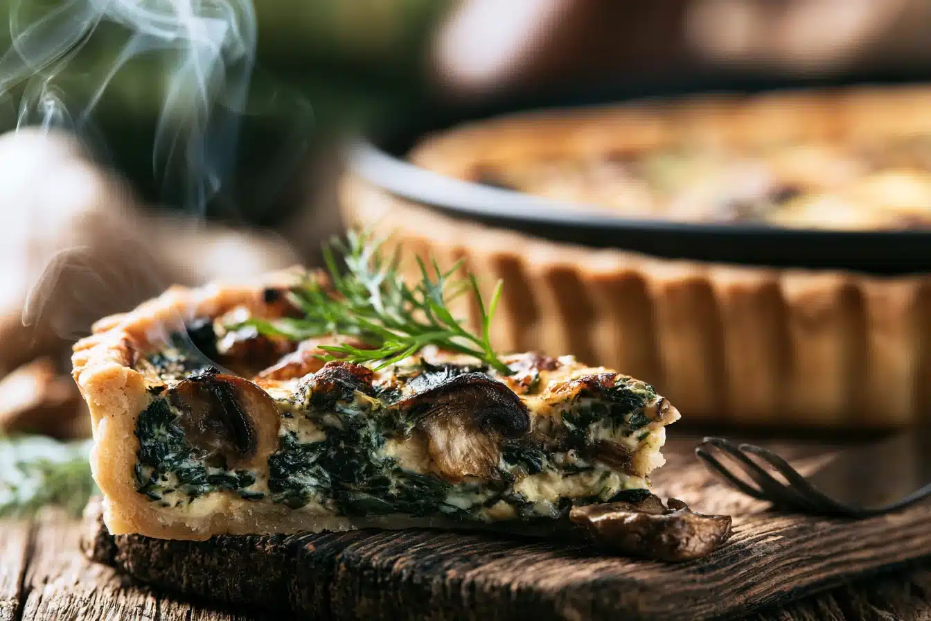 Savory Mushroom and Spinach Quiche 3 Savory Mushroom and Spinach Quiche