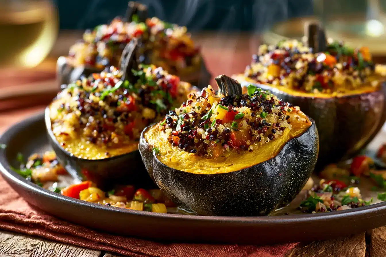 Savory Stuffed Acorn Squash with Quinoa 3 Savory Stuffed Acorn Squash with Quinoa