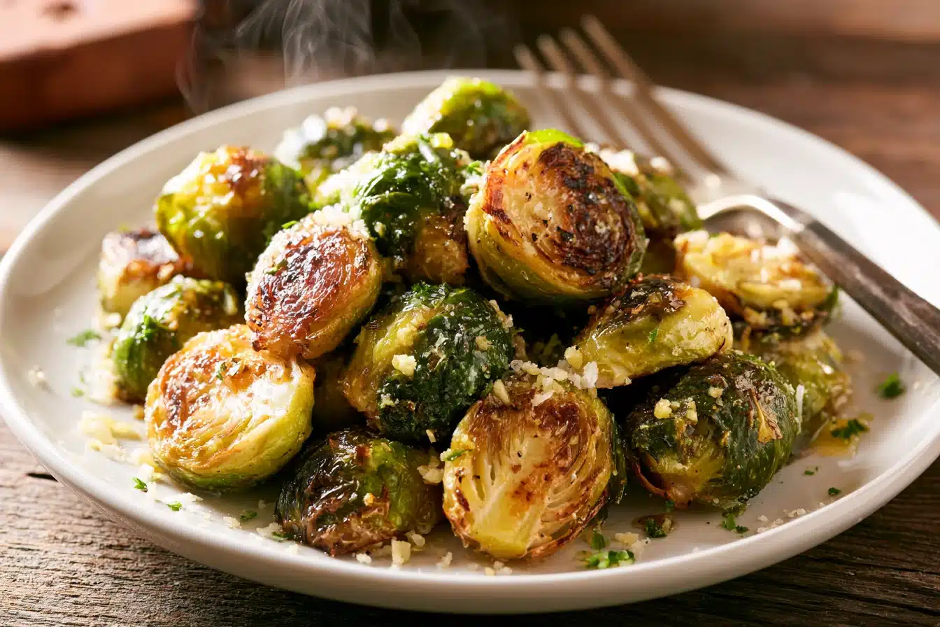 Crispy Parmesan Garlic Brussels Sprouts 3 Crispy Parmesan Garlic Brussels Sprouts
